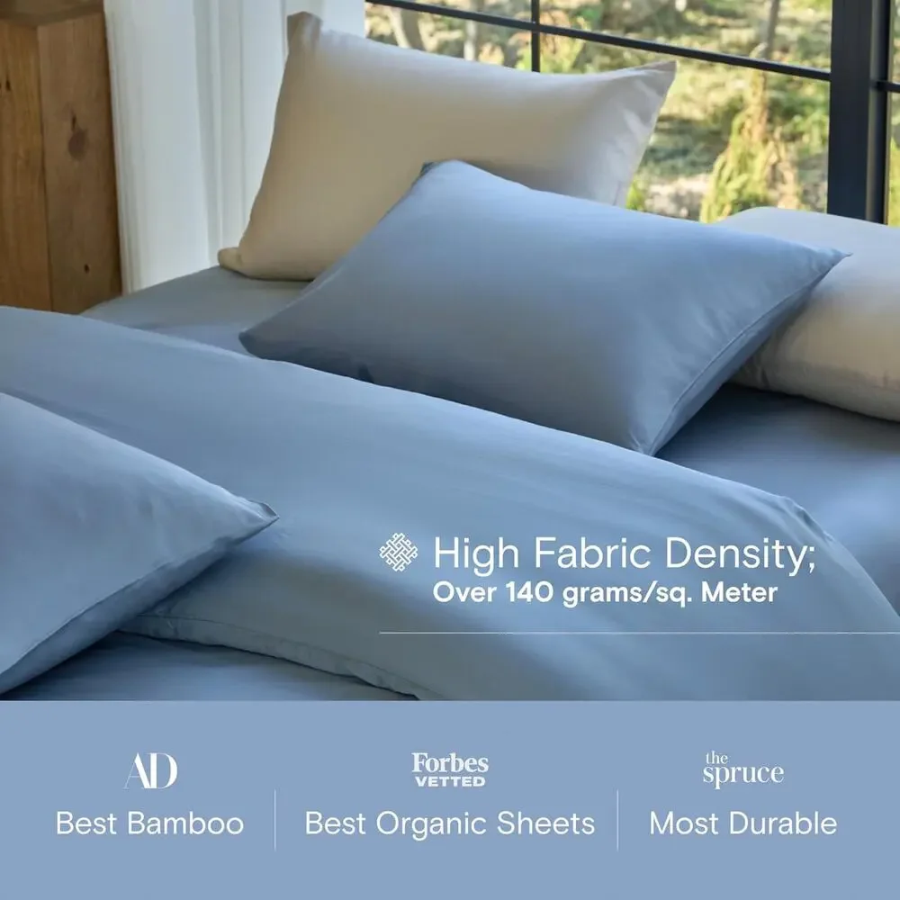 NWT Sijo DOZ Bamboo Sheet Set 3 PC -2 Pillowcases 1 Fitted Sheet Blue Cali King
